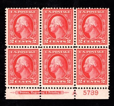 MOMEN US STAMPS #406 PLATE BLOCK OF 6 MINT OG 5NH/1LH LOT #92658 - Image 1 of 2