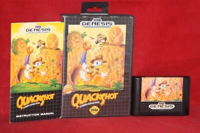QuackShot Starring Donald Duck (Sega Genesis, 1991) Authentic Game Cartridge CIB - Image 1 of 4