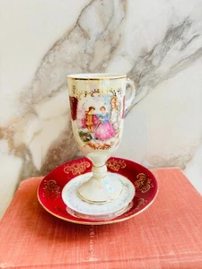 Royal Vienna Style China Pedestal Demitasse Cup, Lusterware Finish - Picture 1 of 3