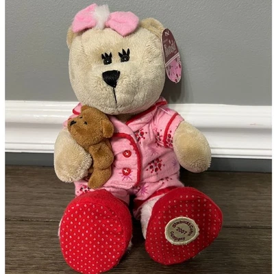 Starbucks Bearista Bear 2007 Pajamas Plush Toy With Mini Teddy - Image 1 of 4
