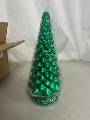 Árbol de Navidad de vidrio de mercurio - 16" - verde Foto 1 de 2