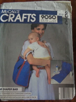 VINTAGE MCCALL'S 9050 SEW PATTERN DIAPER BAG CONVERTS TO CHANGING STATION UNCUT - Image 1 of 2