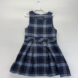 Lands End Girl’s School Uniform Jumper Size 6 Dark Blue/Navy/ Gold - Picture 1 of 3