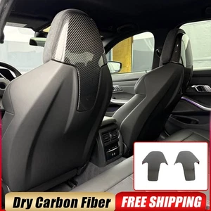 For BMW G80 G82 G83 M3 M4 2021-24 Dry Carbon Fiber Seat Back Headrest Cover Trim - Picture 1 of 15