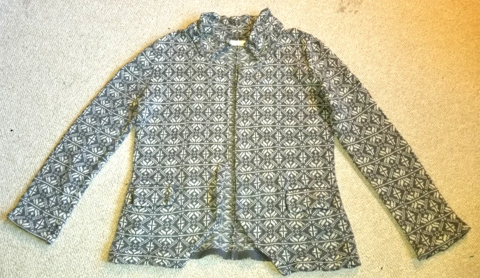 Suéter Mujer-ODD MOLLY-Gris/Marfil Nórdico Cárdigan Abierto Punto Blazer-2 (US M) Foto 1 de 4