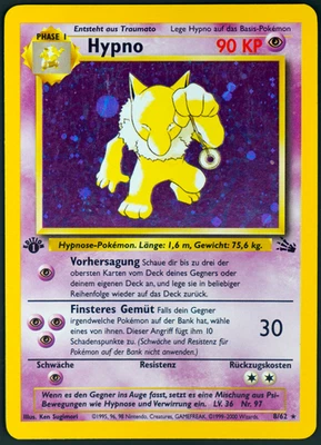 Pokemon Hypno #8 / 1. Edition Fossil Holo Deutsch / Excellent - Near Mint - Bild 1 von 4