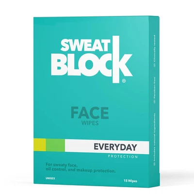 Sweatblock Antiperspirant Face Wipes for Men & Women - 15 Count - Helps Control - Image 1 of 4