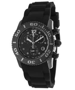 Swiss Legend Women's Commander Diamonds Chrono Watch Black Silicone 10128-01-SA - Picture 1 of 3