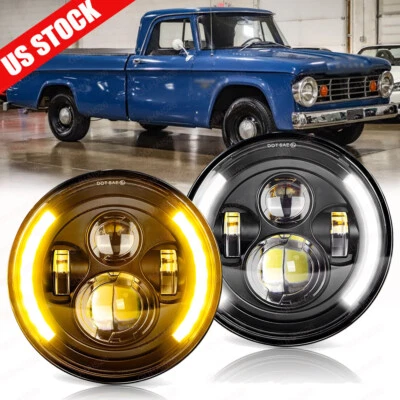 Faros LED redondos de 7 pulgadas para camioneta Dodge D100 D150 D200 D300 Dart Ramcharger Foto 1 de 4