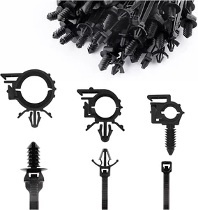 150PCS Fascette per Cavi con Zip Tie Mount,Push Mount Nylon Auto Filo Telaio Clip per - Foto 1 di 11
