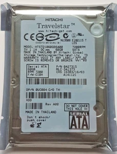 60 GB SATA Hitachi Travelstar HTS721060G9SA00 7200RPM 8MB 2.5" Hard Drive New - Picture 1 of 1