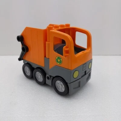 LEGO Duplo Orange Garbage Recycling Truck From Set #5637 Incomplete - Image 1 of 4