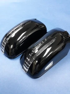TWO ARROW LED BLACK DOOR MIRROR COVERS FOR 1995-1999 MERCEDES BENZ W210 E-CLASS - Picture 1 of 12