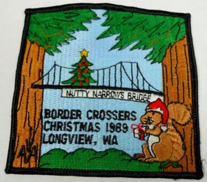 vintage 1989 The Nutty Narrows squirrel Bridge Longview Washington patch - Picture 1 of 4