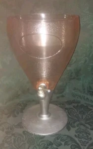 VINTAGE 1930'S MISSION DRY FRUIT JUICE Pink GLASS DISPENSER - Picture 1 of 6
