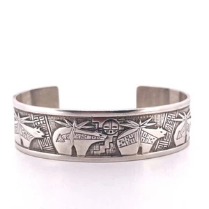 Relios Carolyn Pollack Roderick Tenorio Sterling Silver Bear Cuff Bracelet Large - Picture 1 of 7