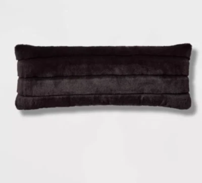 Threshold Oversized Oblong Faux Fur Channeled Throw Pillow Removable Cover 36x14 - Image 1 of 4