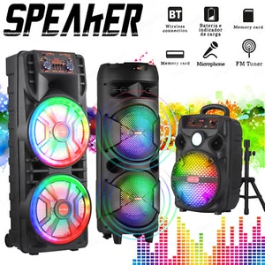 Big Loud Portable Wireless Speaker Heavy Bass Stereo Sound System +Mic LED Light - Picture 1 of 48