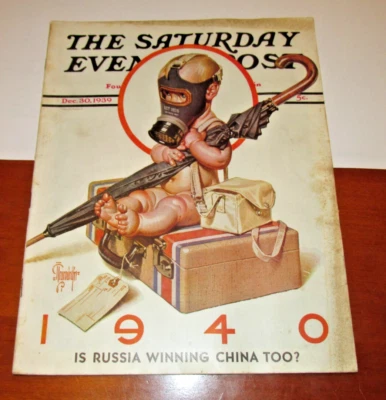 SATURDAY EVENING POST Dec 30, 1939-JC LEYENDECKER-Classic cv-Arthur Train, VG - Image 1 of 4