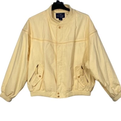 Chaqueta Bomber La Paz By Catalina Vintage Para Hombre Amarillo Claro Bolsillos con Cremallera Larga Sl Foto 1 de 4