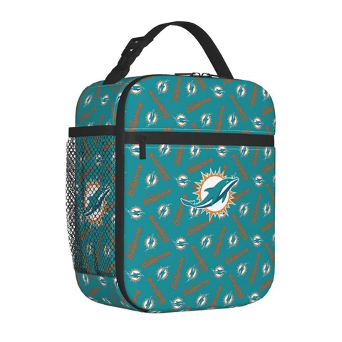 Miami Dolphins Portable Insulated Lunchbag Fresh-keeping Picnic Bags Print Cover