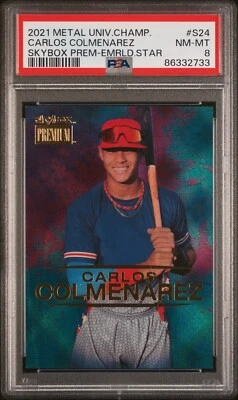 2021 Metal Universe Champions Carlos Colmenarez S24 Premium Emerald Star/25 PSA8 - Image 1 of 2