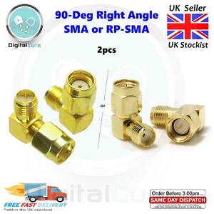 2 Stück SMA RP-SMA Stecker Buchse rechter Winkel 90 Grad Adapter für FPV Brille Fatshark - Bild 1 von 3
