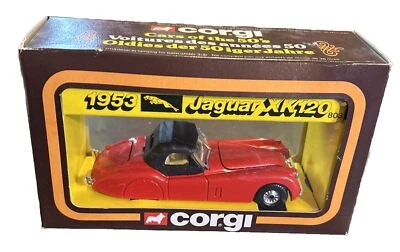 Corgi 803 Cars Of The 50's 1953 Jaguar XK120 - Red/Black Roof - Original Box - Image 1 of 4