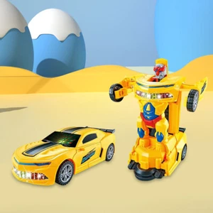Deformation Robot Car Toy with LED Light Deformation Car Boys Kids Toys Gift - Picture 1 of 24
