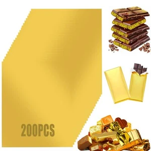 Envolturas de caramelos de lámina dorada 200 piezas envolturas de barras de chocolate 6,3 * 7,5 pulgadas grado alimenticio... - Imagen 1 de 7
