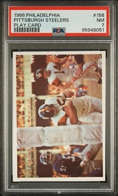 1966 Philadelphia PSA 7 Pittsburgh Steelers Play Card  #156 Freshly Graded! - Image 1 of 2