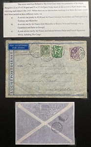 1937 Hengelow Netherlands Airmail Cover To Kade Gold Coast KLM Join Service - Picture 1 of 3