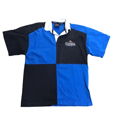 Camisa Polo de Rugby Guinness Dublin Para Hombre Talla Mediana Negra Blanca Dibujo Oficial Foto 1 de 4