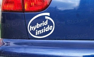 Hybrid Turbo Inside Vinyl Die Cut Car Window Bumper Stickers Decal Funny Novelty - Picture 1 of 2