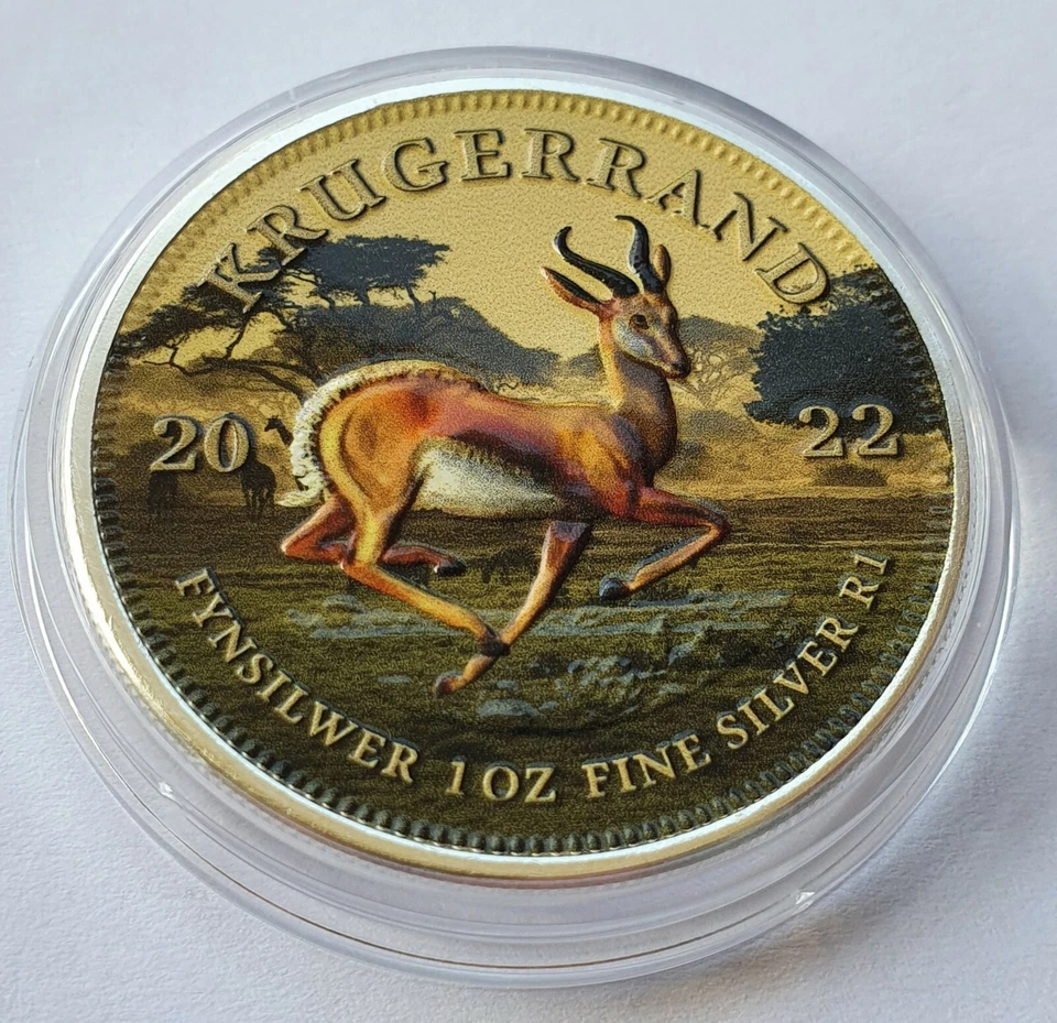 1 UNZE 999 SILBER - AFRIKA KRÜGERRAND / SPRINGBOCK - SILBERMÜNZE -SILBERBARREN  - Bild 1 von 4