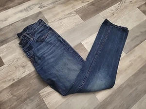 Men's Abercrombie & Fitch Jeans 32x34 Blue Denim Slim Fit Straight Leg Button - Picture 1 of 15