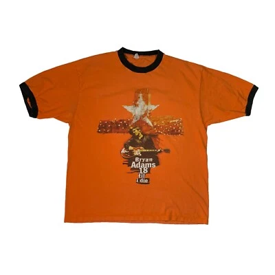 Camiseta vintage 1996 Bryan Adams 18 Till I Die Tour camiseta naranja Foto 1 de 4