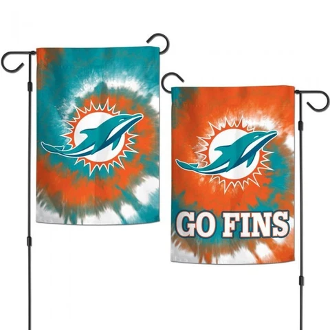 MIAMI DOLPHINS 2-SIDED 12"x18" TIE DYE GARDEN FLAG NEW & OFFICIALLY LICENSED Cover