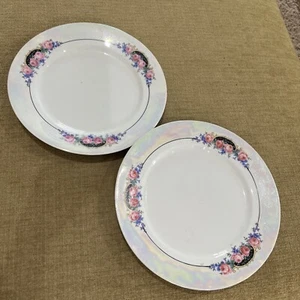 Lot of 2 Vintage Bavaria Mutual China Co. Pink Rose Pattern 6" Dessert Plate - Picture 1 of 4
