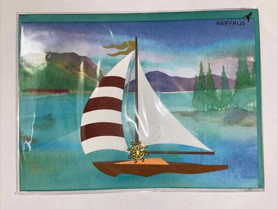 Papyrus Blank Card - 3D Sailboat  - Image 1 of 2