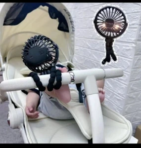 Stroller Fan, 3 Speed Portable Fan, USB Rechargeable Battery Powered, Handheld - Picture 1 of 4