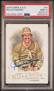 PSA 9 / 10 AUTO ROLLIE FINGERS 2016 TOPPS ALLEN & GINTER AUTOGRAPH CARD w HOF 92 - Bild 1 von 2