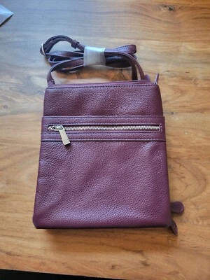 GIANI BERNINI Guijarro Correa Ajustable Bandolera Bolso de Mano Cartera Mujer Borgoña  Foto 1 de 4