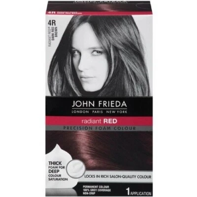 John Frieda Precision Foam Colour Hair Color Dye  Radiant Red 4R Dark Red Brown - Image 1 of 4