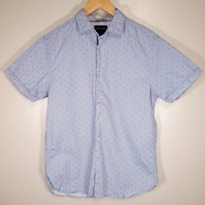 Cactus Man Ricky Singh Button Up Shirt Men's M Slim Fit Blue Stripe & Polka Dots - Image 1 of 4