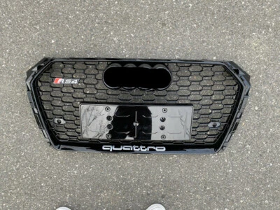 Für Audi A4 B9 2017-19 RS4 Stil Kühlergrill Wabengrill Front Grill Full Schwarz - Bild 1 von 3