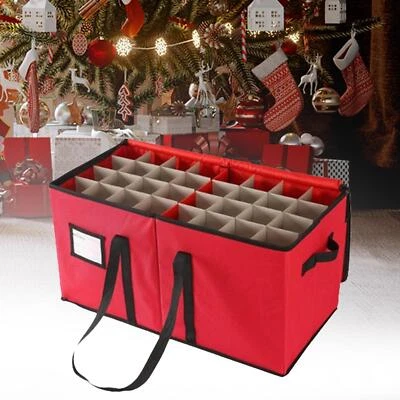 Christmas Ornament Storage Contributes Slot Pouch Handbag Reusable Desktop - Image 1 of 4