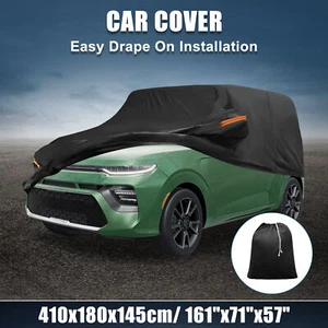 Waterproof 210D-PU Oxford Car Cover for Kia Soul 2009-2024 with Zipper Black - Picture 1 of 8