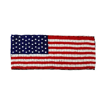 Handmade Patriotic American Flag Red White Blue Barrette - Image 1 of 3
