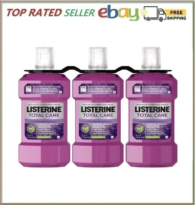 Listerine Total Care Mouthwash, Fresh Mint, 33.8 fl. oz., 3 pk. - Image 1 of 4